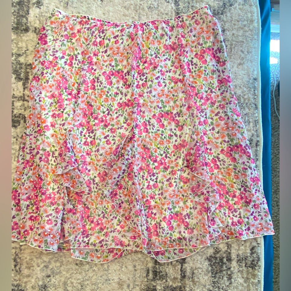 Elementz Pink Floral Ruffle Skirt